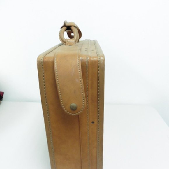 Hartmann briefcase saddle brown leather attache brass locks vintage 18" - Picture 3 of 14